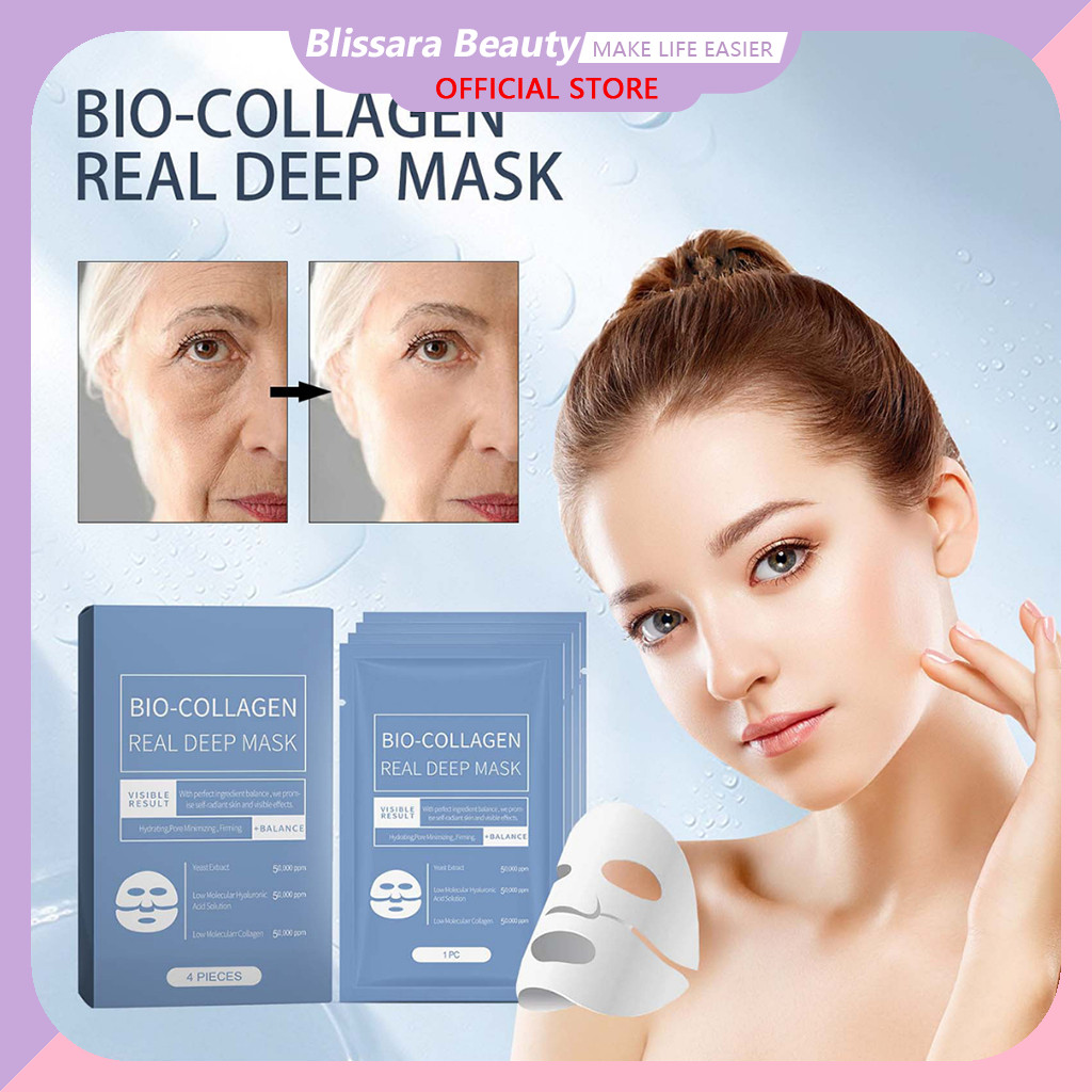 5/10pcs Bio-Collagen มาร์คหน้า ซ่อมแซมอย่างล้ำลึก มาร์ค ให้ความชุ่มชื่นแก่ผิว กระชับรูขุมขน มาร์กหน้