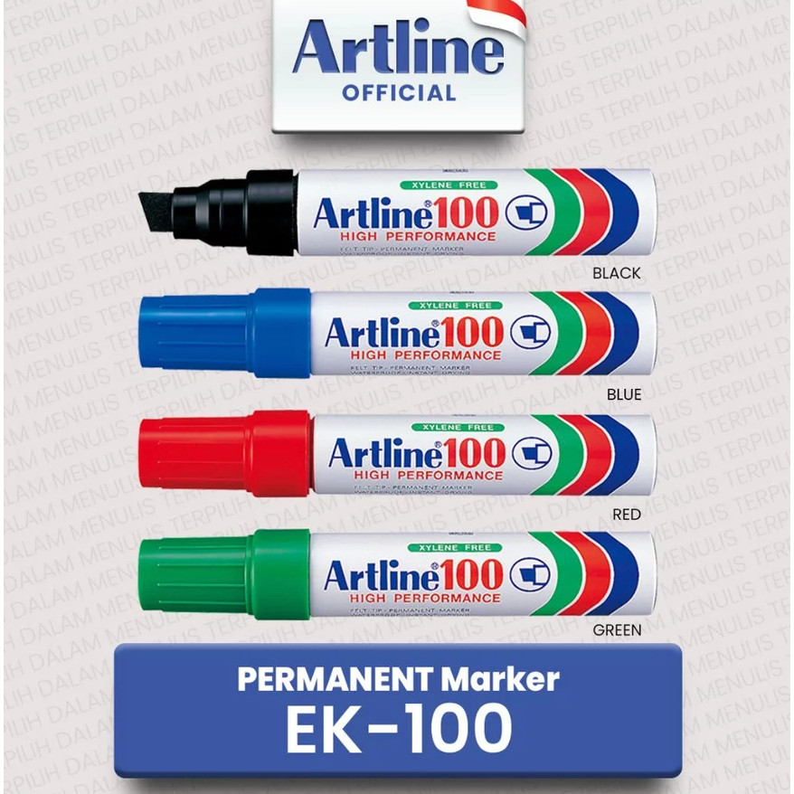 Artline ปากกามาร์กเกอร์ถาวร Ek-100 Chisel Tip กันน้ํา [ต่อ 1 ชิ้น]