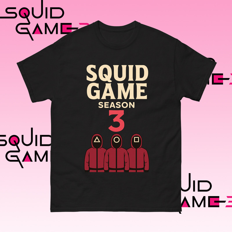 เสื้อยืดเกมปลาหมึก ซีซั่น 3 เสื้อยืดลายซีรี่ส์เกม Squid games season 3 T Shirt
