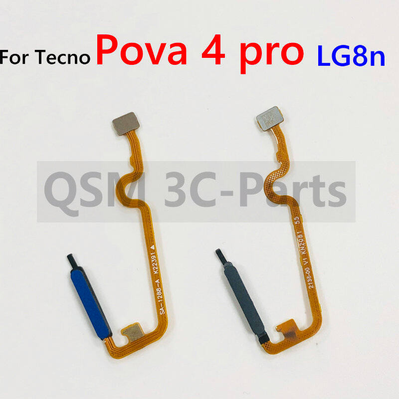 สําหรับ Tecno Pova 4 pro LG8n ปุ่มบ้านเซ็นเซอร์ลายนิ้วมือกลับ Power Flex Cable