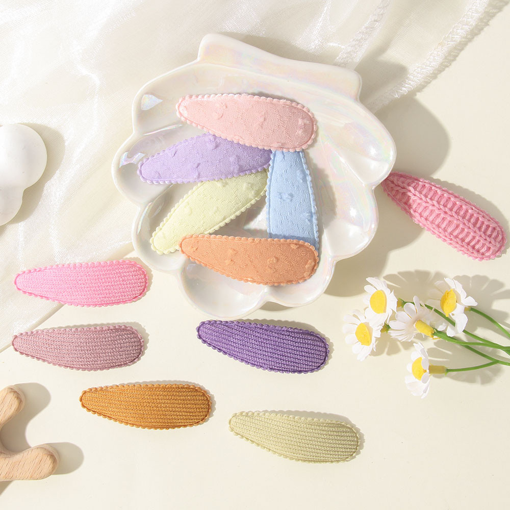 กิ๊บผ้าลูกฟูกแฮนด์เมดสำหรับเด็กสาว สีทึบ พร้อมส่ง