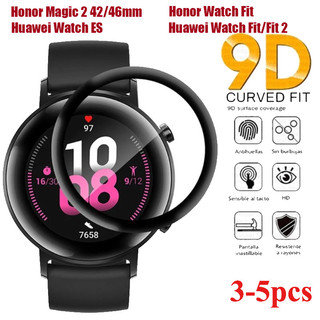 3-5 ชิ้นตัวป้องกันหน้าจอโค้งสําหรับ Honor Watch Fit 44 มม.Honor Magic 2 ES ฟิล์มป้องกันแบบเต็ม