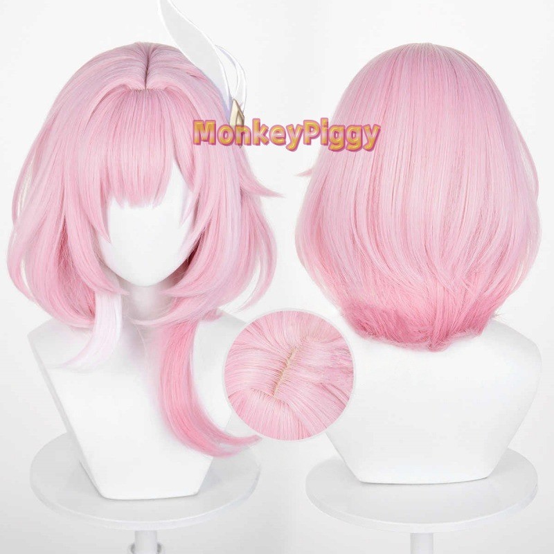 CYRENE วิกผม cosplay HONKAI STAR RAIL PHILIA093 สีชมพู 40 ซม. ผมสังเคราะห์ทนความร้อน
