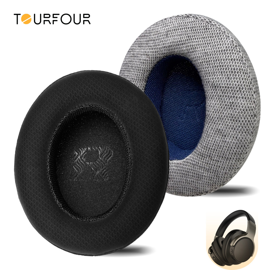 TOURFOUR เปลี่ยนแผ่นรองหูฟังสําหรับ Ausdom ANC8 หูฟังแผ่นรองหูฟังแขน Earmuffs แถบคาดศีรษะ