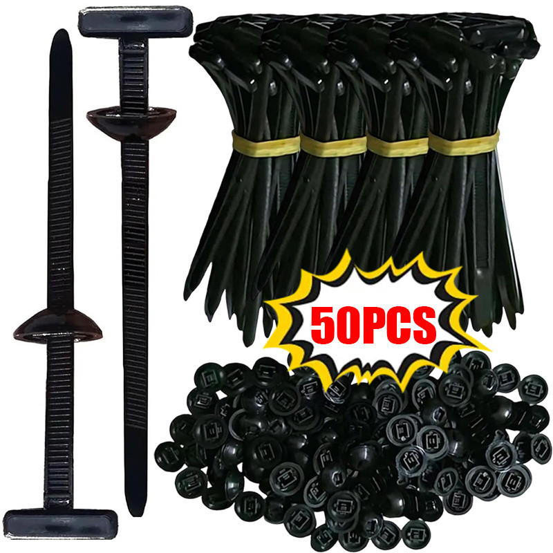10/30/50Sets Nylon Cable Tie Buckle - Auto Self-Locking Wire Management Strap - Heavy Duty Fixed Straps - Universal Fastener Screw Tools