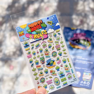 Disney & tomoni Embossed Nails Stickers ins ของแท้แบรนด์ร่วมสไตล์น่ารักสติ๊กเกอร์เครื่องเขียนสร้างสรรค์เด็กชายสามตา