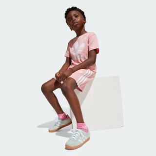 adidas Lifestyle Adicolor Shorts Tee Set Kids Unisex Pink JC9158