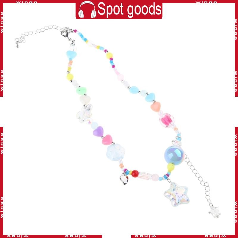 Bohemian Beaded Necklace Summer Resin Heart Star Necklace Hawaii Beach Necklace