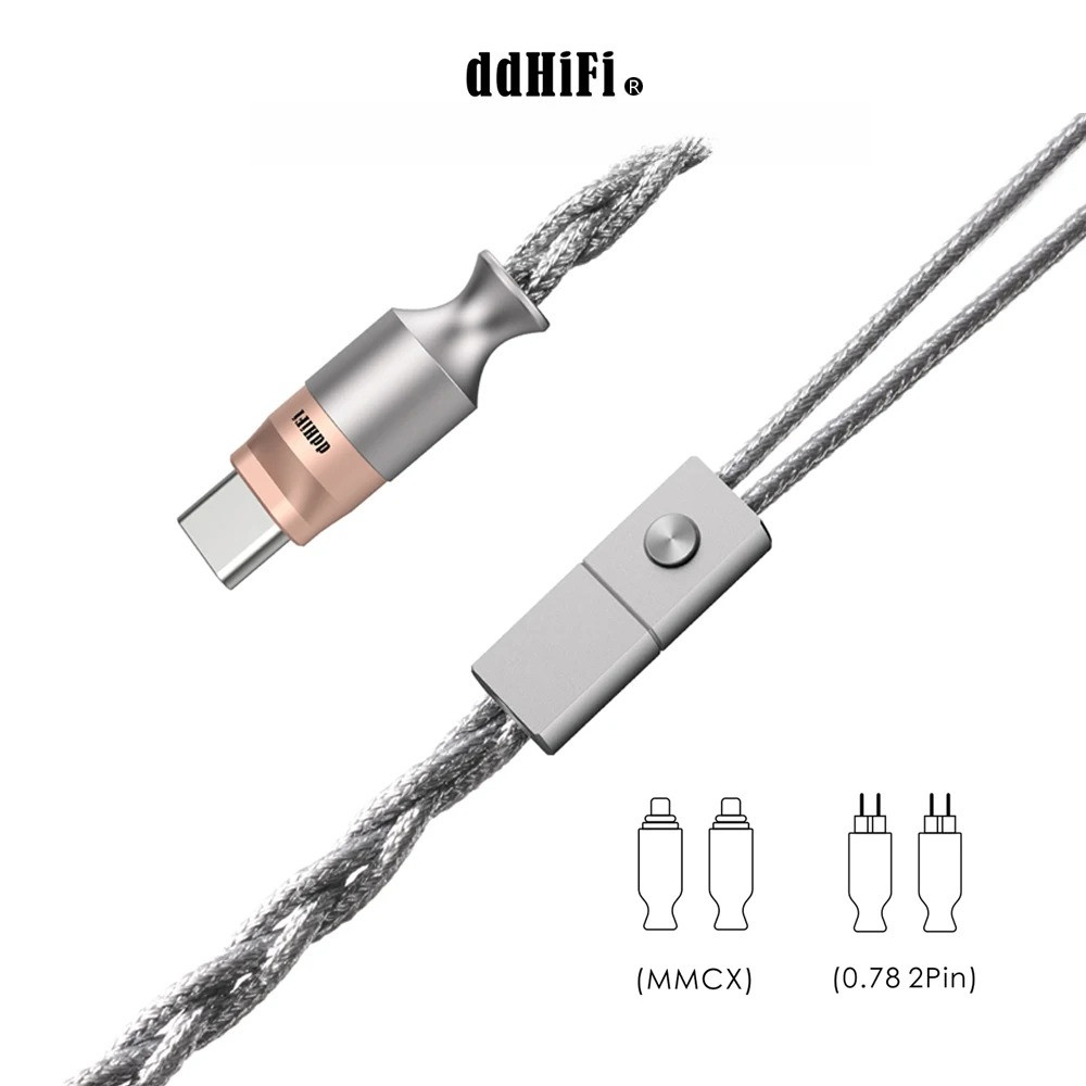 DdHiFi DD M198C อินเทอร์เฟซ USB-C ถอดรหัสหูฟังสาย MMCX 2Pin 0.78 มม.รองรับไมโครโฟน Type-C