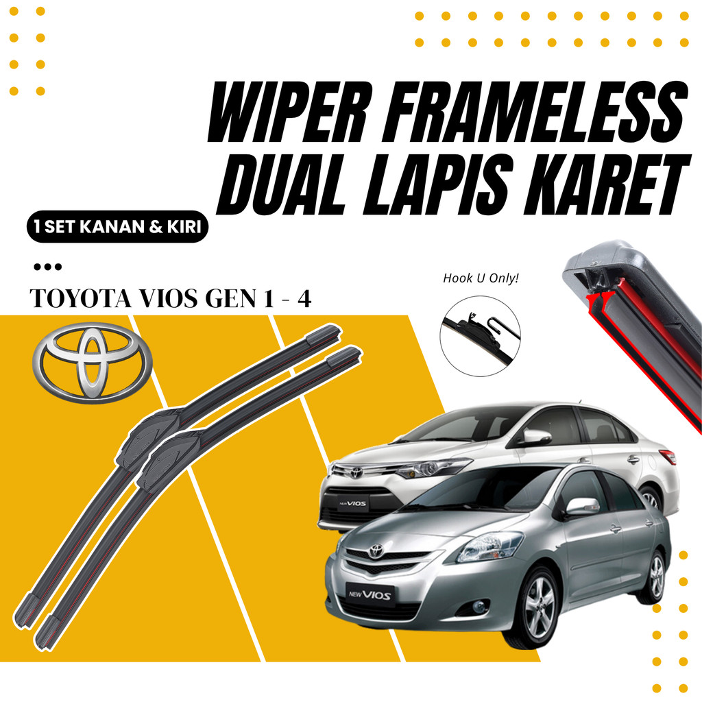 Dual Vios Gen 2 Premium Car Wiper One คู่ซ้ายขวา ANTAPANI MOTOR