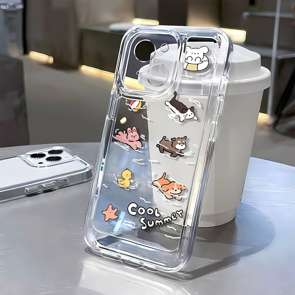 3 In1 สัตว์ว่ายน้ําโปร่งใสสําหรับ Huawei P30 P30lite P30 Pro P40 P40 Pro P50 P50e P50 Pro P60 P60 Pr