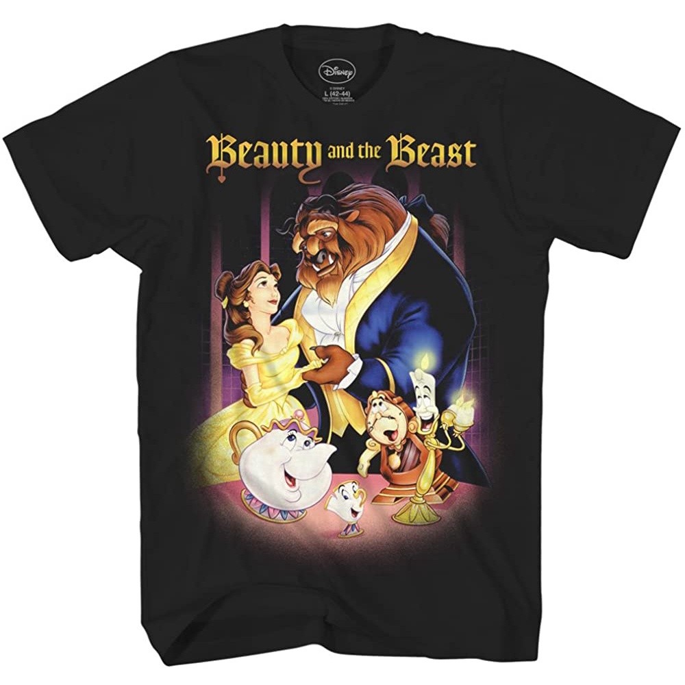 เสื้อยืดสีดำลาย Belle จากBeauty and the Beast สไตล์ฤดูร้อน สำหรับผู้ชาย