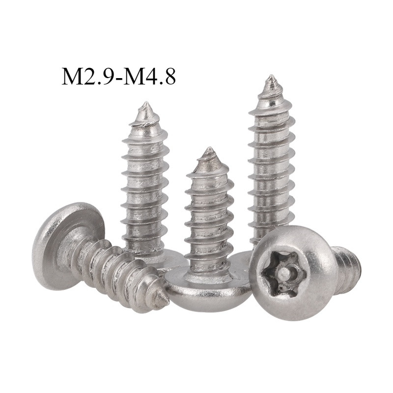 [HNK] หัวกลม สเตนเลส 304 พร้อมเข็มสกรู กันขโมย M2.9--M4.8