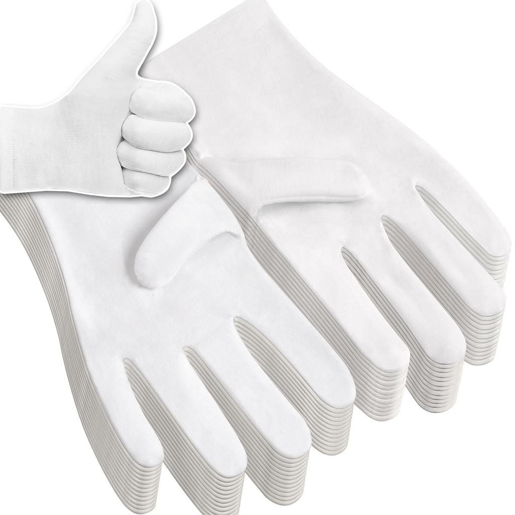 ถุงมือผ้าฝ้ายระบายอากาศ สำหรับงานหลากหลาย กันกระแทกกับผิว ขนาดยืดหยุ่นสากล