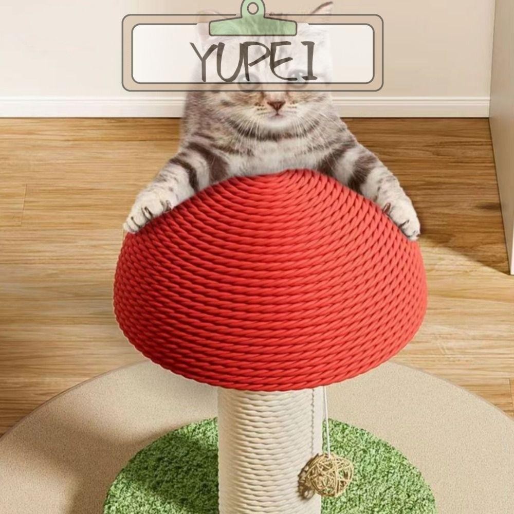 YUPEI ที่ลับเล็บแมว, กระดานข่วนแมวทนต่อการสึกหรอกันรอยขีดข่วน, เฟอร์นิเจอร์ลูกแมวรูปเห็ดสีแดงของเล่นแมวอุปกรณ์สัตว์เลี้ยง