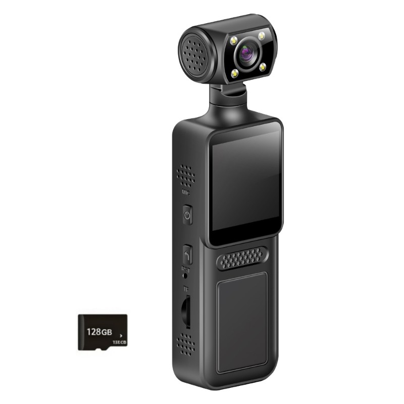 4K Action Camera 180 Degree Rotating Mini Portable Camera Sports Body Camera