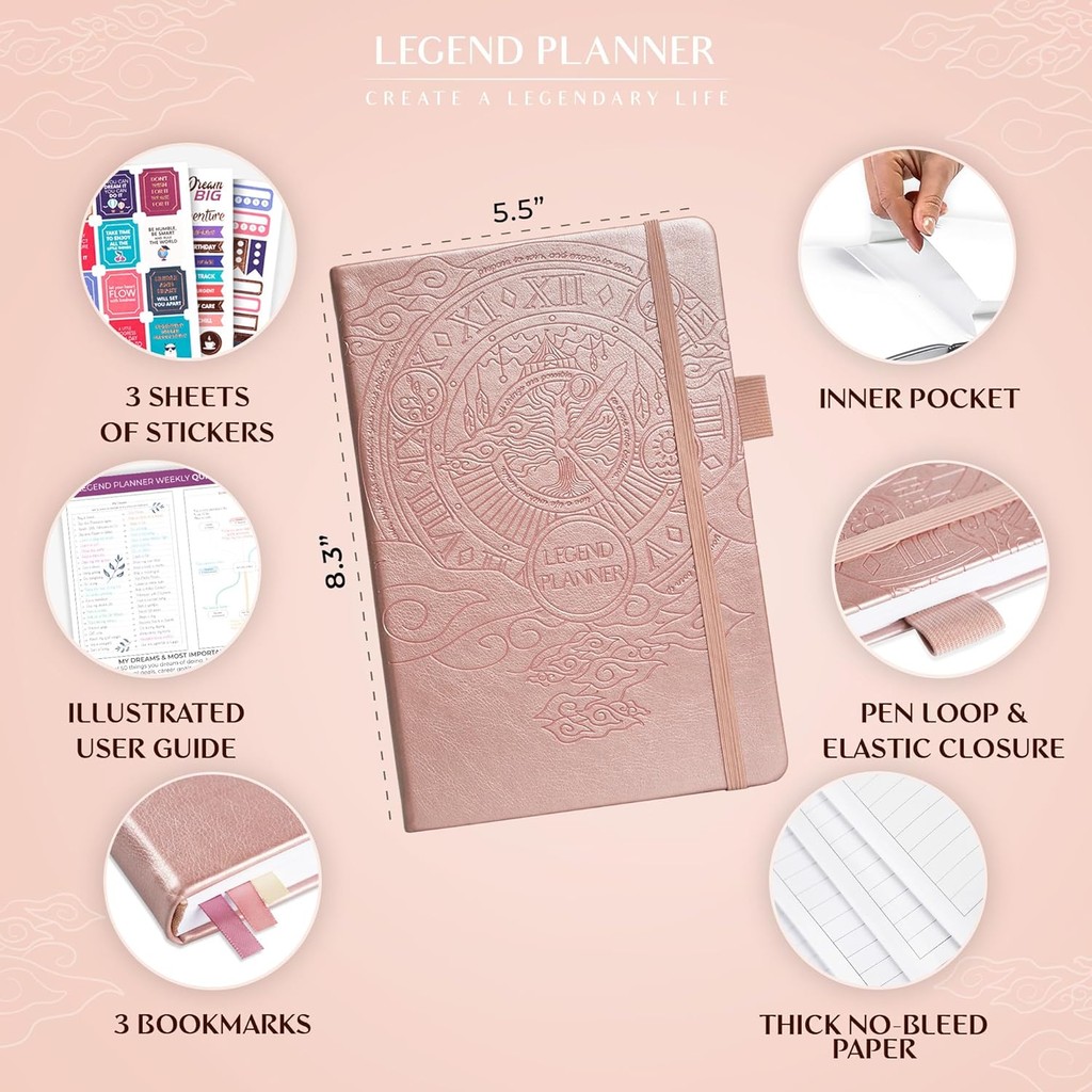 Legend Planner – วางแผนชีวิตรายสัปดาห์และรายเดือนเพื่อตีเป้าหมายของคุณ & Live Happier สมุดจัดระเบียบ