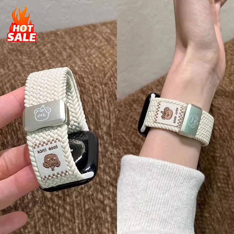 สายถักหัวเข็มขัดแม่เหล็กสร้อยข้อมือไนลอนสําหรับ แอปเปิล ดู 46 มม.40 มม.45 มม.41 มม.44 มม.49 มม.38 มม. ฉันดู ชุด กับ 7 4 3 5 6 8 9 10 พิเศษ 2