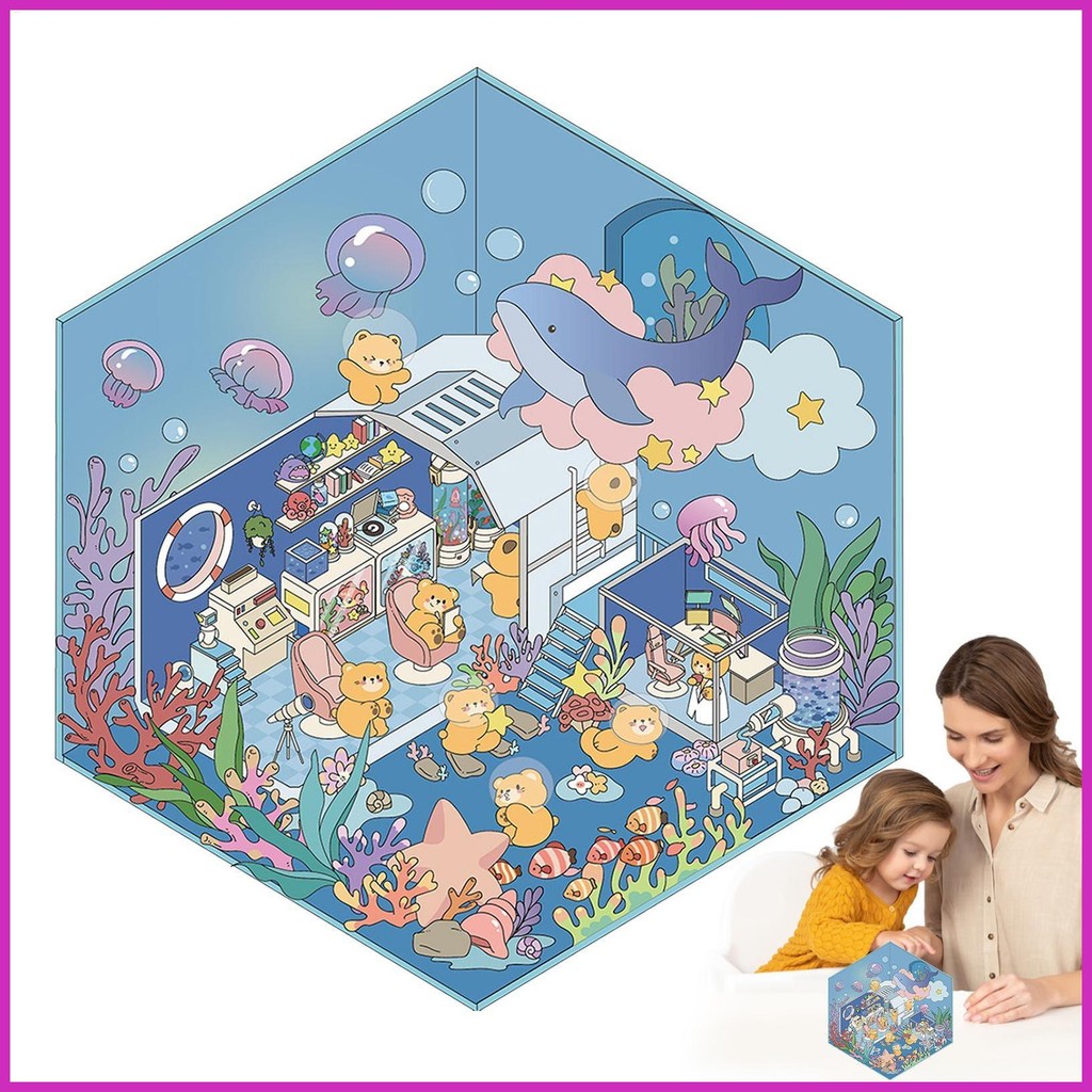 3D สติกเกอร์ฉาก 3D Handcraft Room Decals Creative Handcraft Room Decals ฉากสําหรับผู้ใหญ่เด็ก verasa