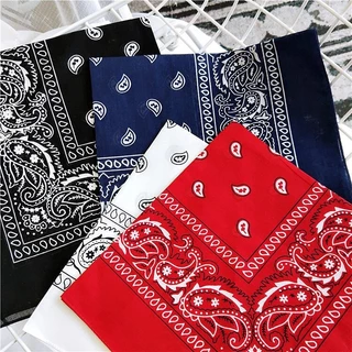 Novvia ผ้าเช็ดหน้า ผ้าโพกหัววินเทจ ขนาด 55x55 cm ลายลูกน้ำ paisley ใช้โพกหัวผูกผมชิคๆ