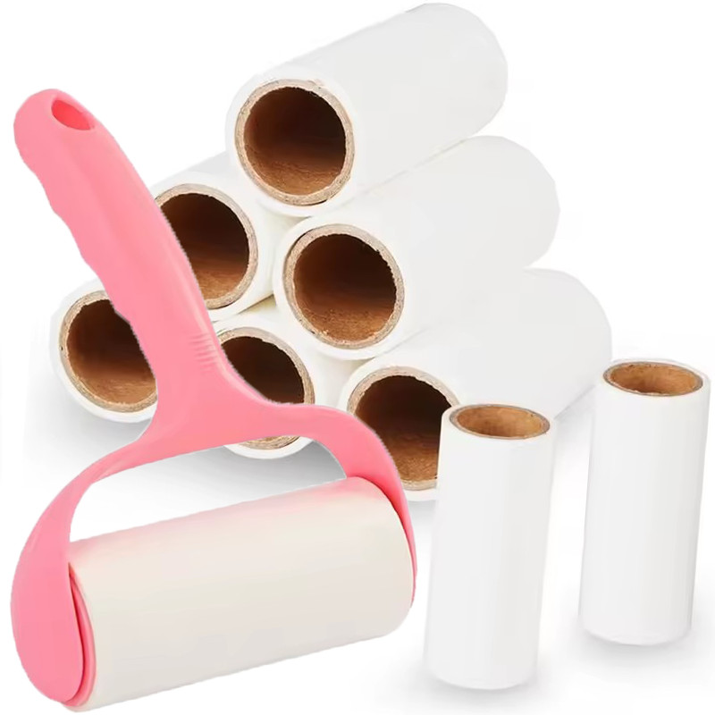 ลูกกลิ้งผ้าสําลีที่ใช้งานได้จริง / กระดาษม้วนแบบฉีกได้ / เครื่องมือแปรงทําความสะอาดผ้าสําลีพร้อมที่จับ