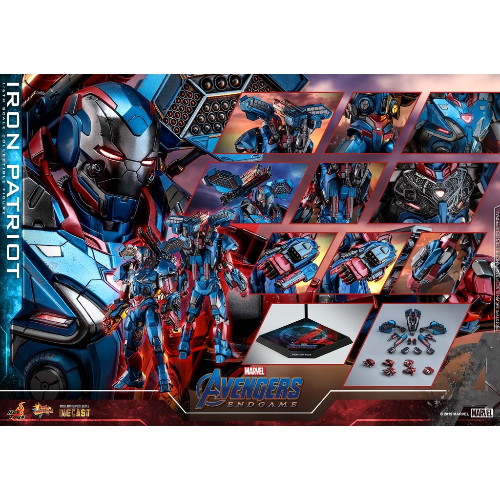 HOTTOYS HT MMS547D34 Avengers 4 Steel Patriot 2.0 Ready Stock จัดส่งฟรี