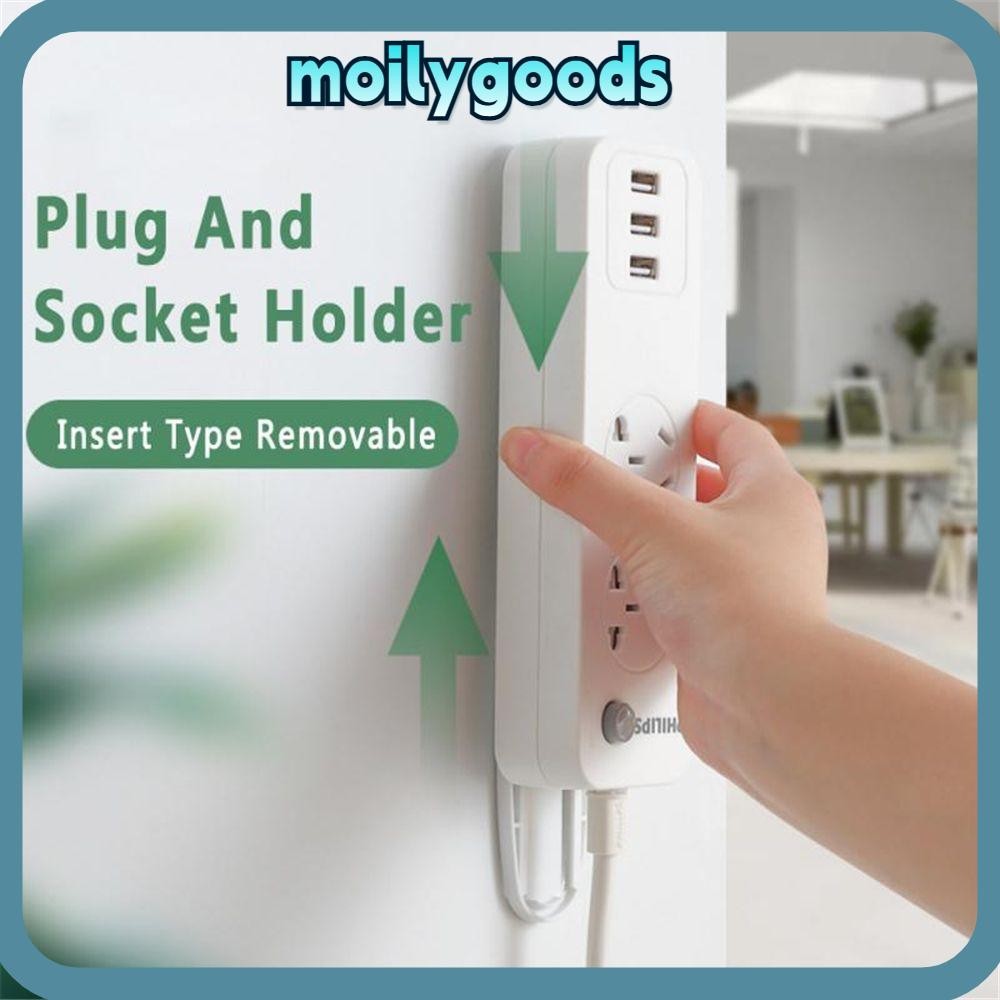 MOILYHD Plug Fixer Wall Fixer Gadget Self-Adhesive Storage Shelf Seamless Wall-Mounted