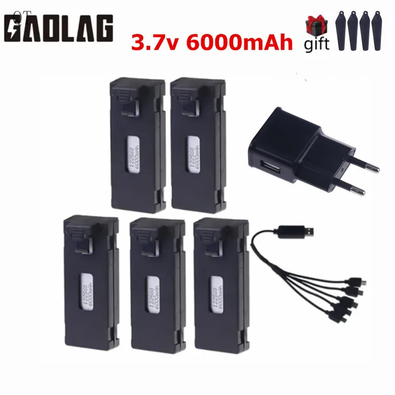 3.7V 6000MAh RC แบตเตอรี่ Stable UAV E88 E88PRO E88MAX E525 E99 P8 P1 P5PRO K3 S1 พร้อม Charger