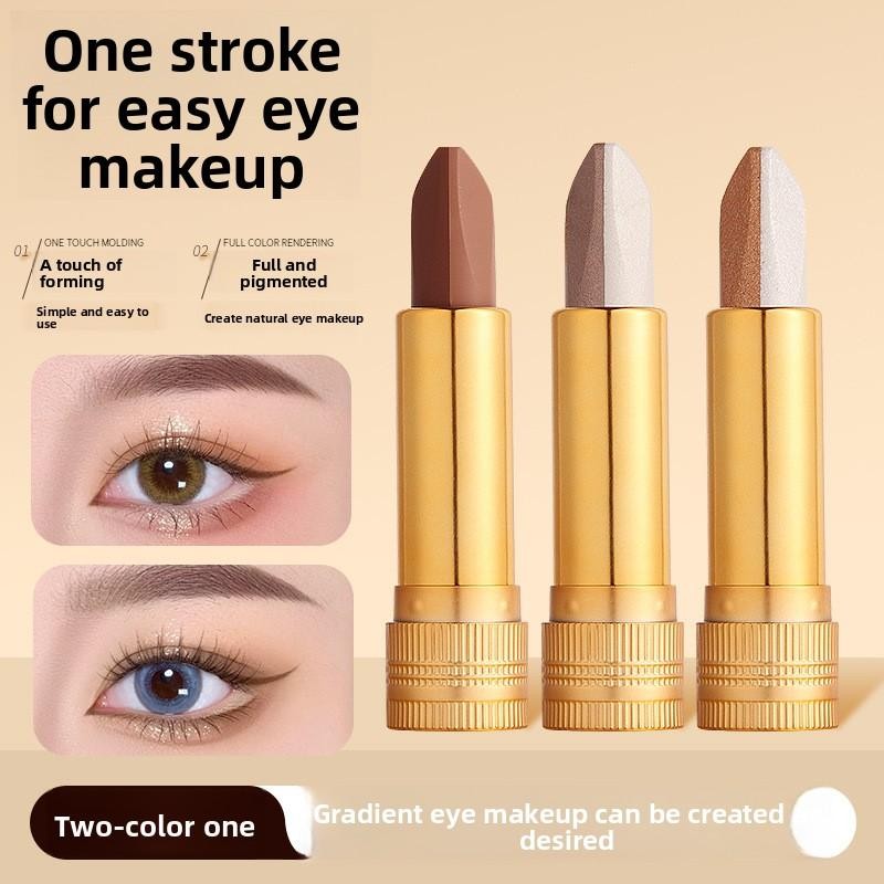 YZS 2 In 1 อายแชโดว์ Stick ปากกา Pearlescent Glitter กันน้ําอายแชโดว์ปากกา Gradient อายแชโดว์ Stick