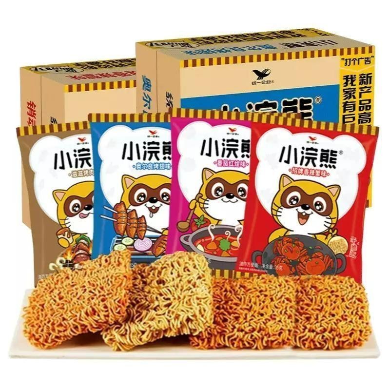 小浣熊干脆面统一速食方便面整箱干吃面碎怀旧童年休闲零食办公室Little Raccoon Instant Noodles, Unified Instant Noodles, Whole Box2025