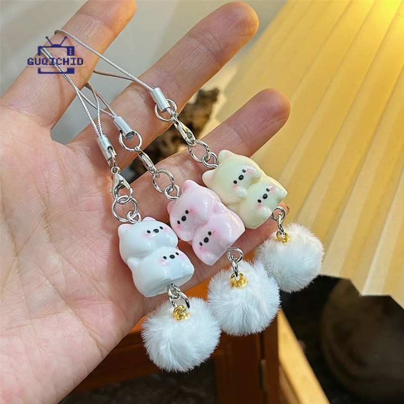 พวงกุญแจ โซ่ โทรศัพท์ โซ่คาดเอว Ccd เชือกคล้องโทรศัพท์มือกระเป๋าเป้สะพายหลังรูปลูกสุนัขลายการ์ตูนลูกบอลตุ๊กตาน่ารักพร้อ