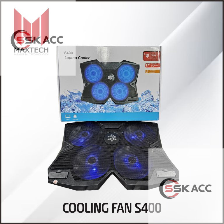 Notebook Cooler Coolingpad Laptop Cooler 4 พัดลม S400