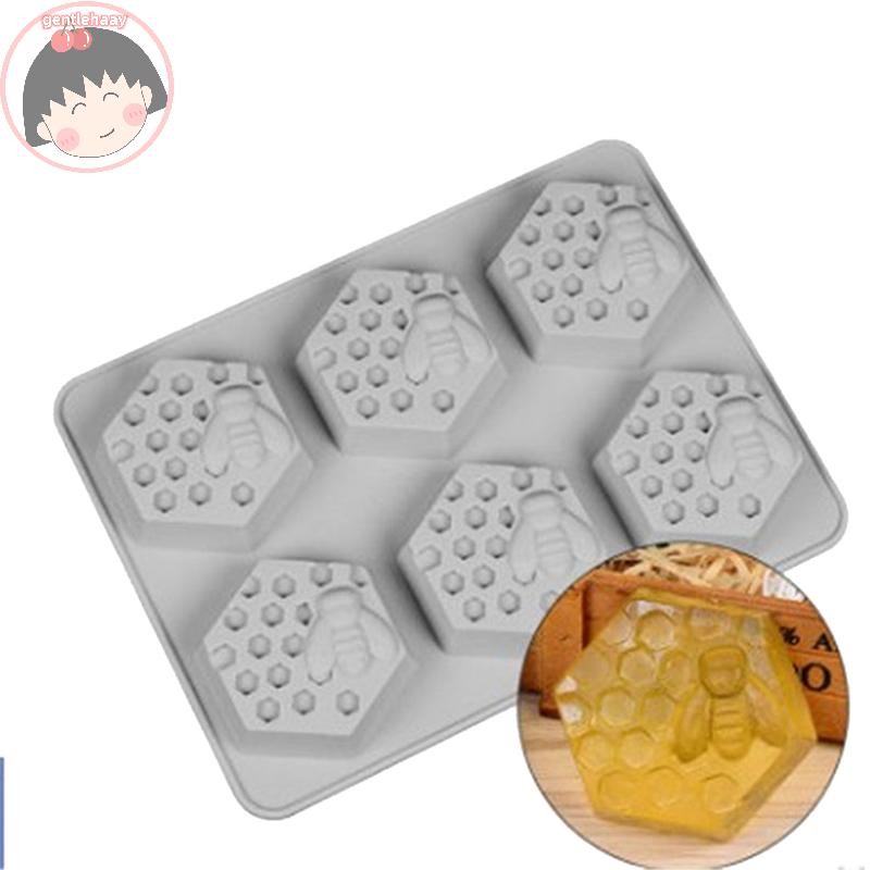 Gent 1 Pc 6 Cavity ซิลิโคน Bee Hive Decor สบู่ทํามือ Mould เรซิ่นแม่พิมพ์ EN