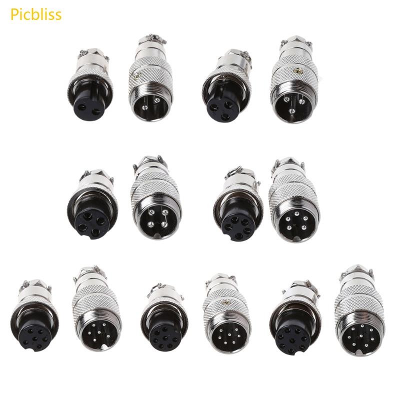 Picbliss Gx16 Butting Aviation Male Connector ปลั๊กหญิง 2 3 4 5 6 7 8 Pin