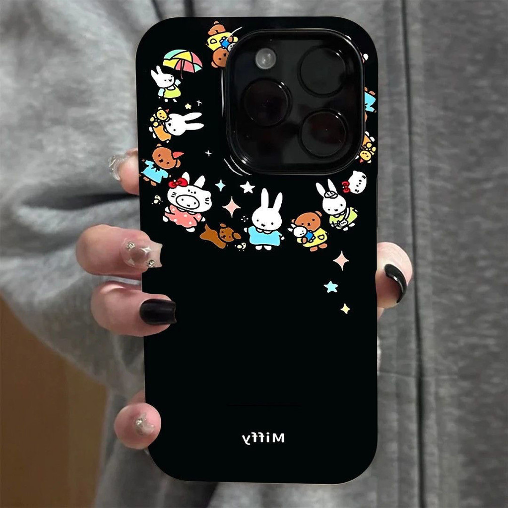 Mickey Rabbit in Circles สําหรับเคส iphone 16promax 16pro 16 15promax 15pro 15 14promax 14pro 14 13promax 13pro 13 12pro 12promax 12 11promax 11 xsmax