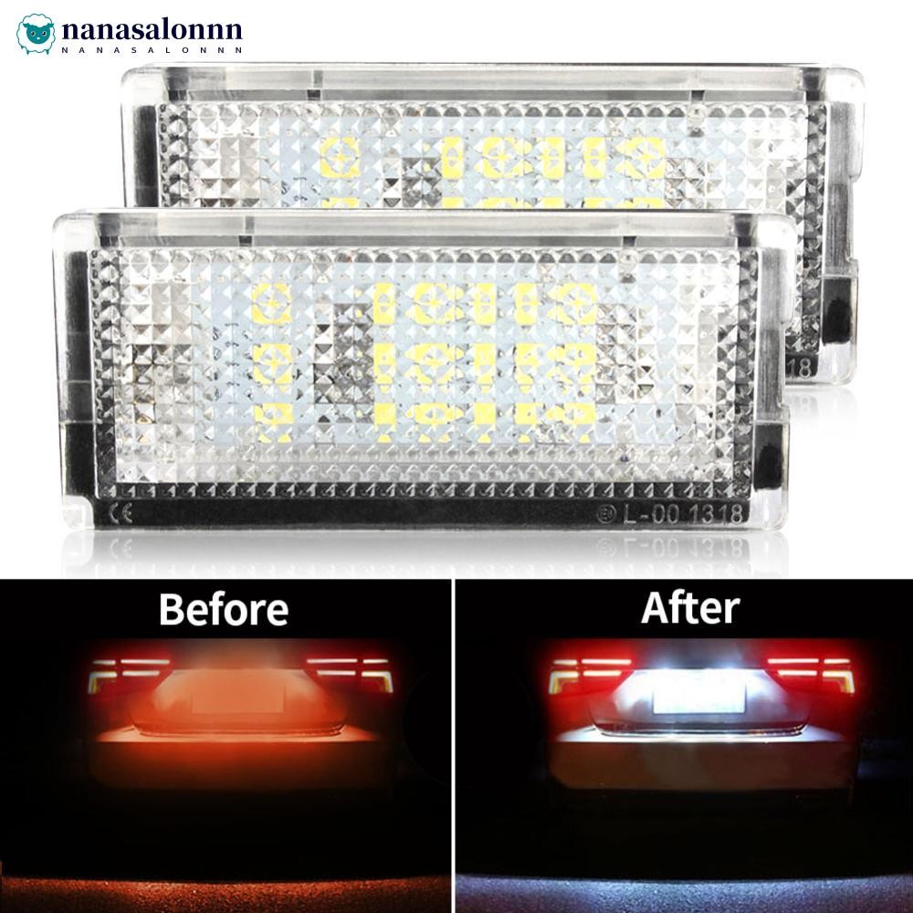 NANASALONNN 2 ชิ้นรถป้ายทะเบียนด้านหลังหางจํานวนแผ่นโคมไฟข้อผิดพลาดฟรีสําหรับ BMW Series E46 3 4D 19