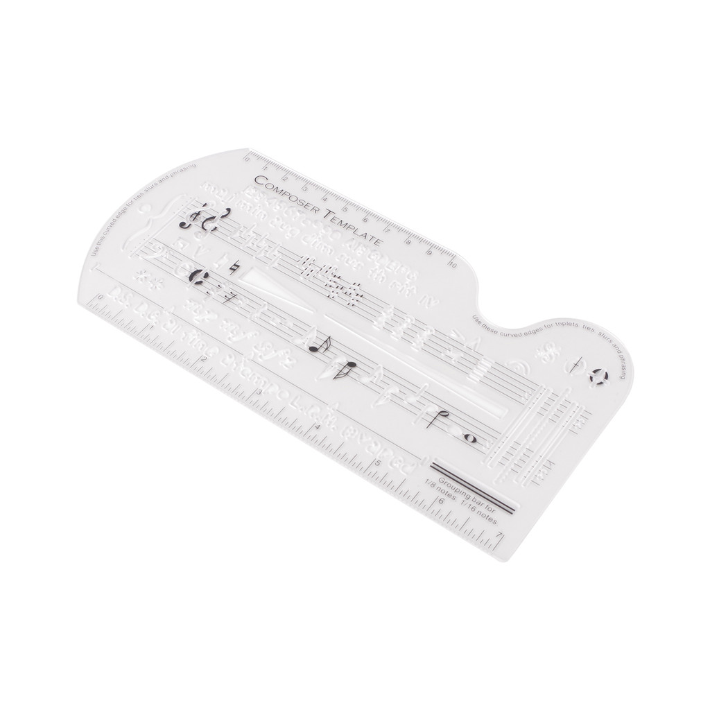 Composer Template Sheet Music Drawing Sheet Ruler Dual Scales Curve Ruler PP ผ้าไหมโปร่งใสหน้าจอการพ