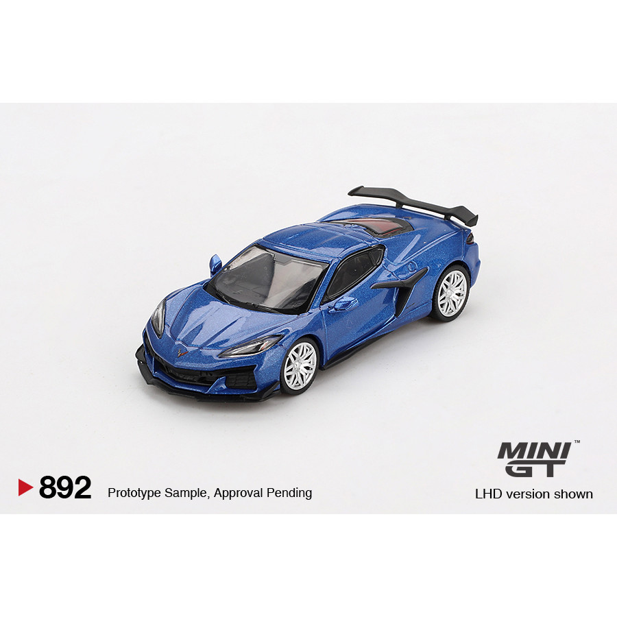 MINI GT No.892 Chevrolet Corvette Z06 2023 Elkhart Lake Blue Metallic MGT00892