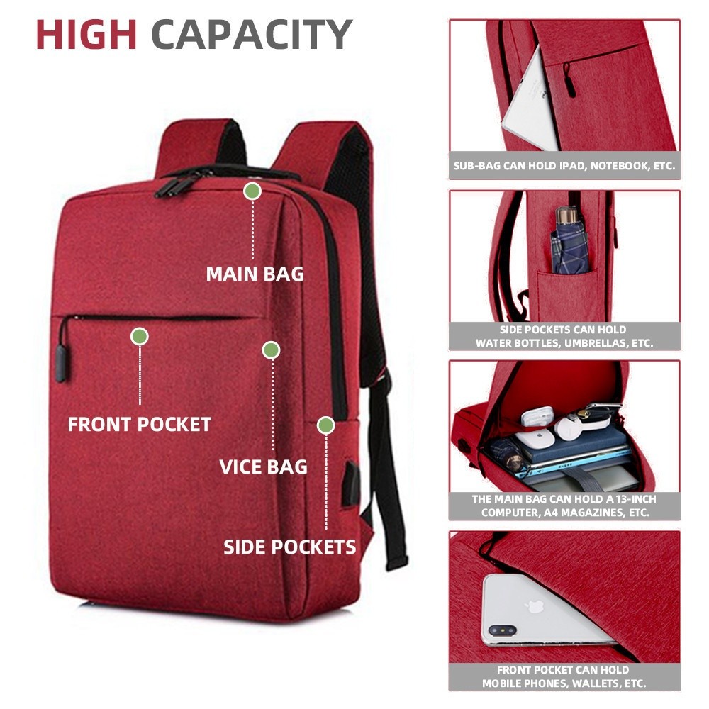 Ghouse Online KOJI กระเป๋าเป้ รุ่น BP-R03 ขนาด 30x11.5x42ซม. สีแดง สินค้าขายดี!