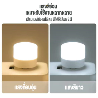 หลอดไฟLED แบบUSB แสงสว่างถนอมสายตา พกพาสะดวก หลอดไฟขนาดเล็ก แสงขาว แสงวอร์ม แสงเหลือง ไฟกลางคืน