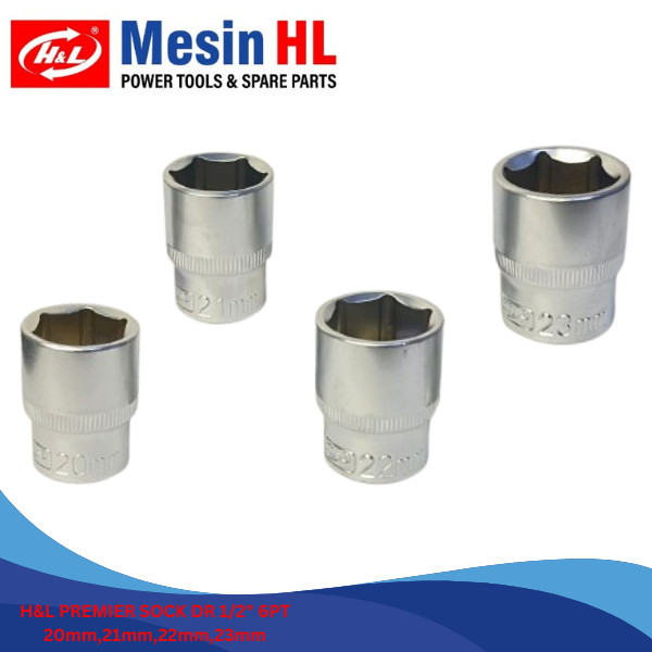DR 1/2" H&L PREMIER 6PT SOCKET WRENCH 20mm, 21mm, 22mm, 23mm / DR SOCKET 1/2in / HL SOCKET WRENCH