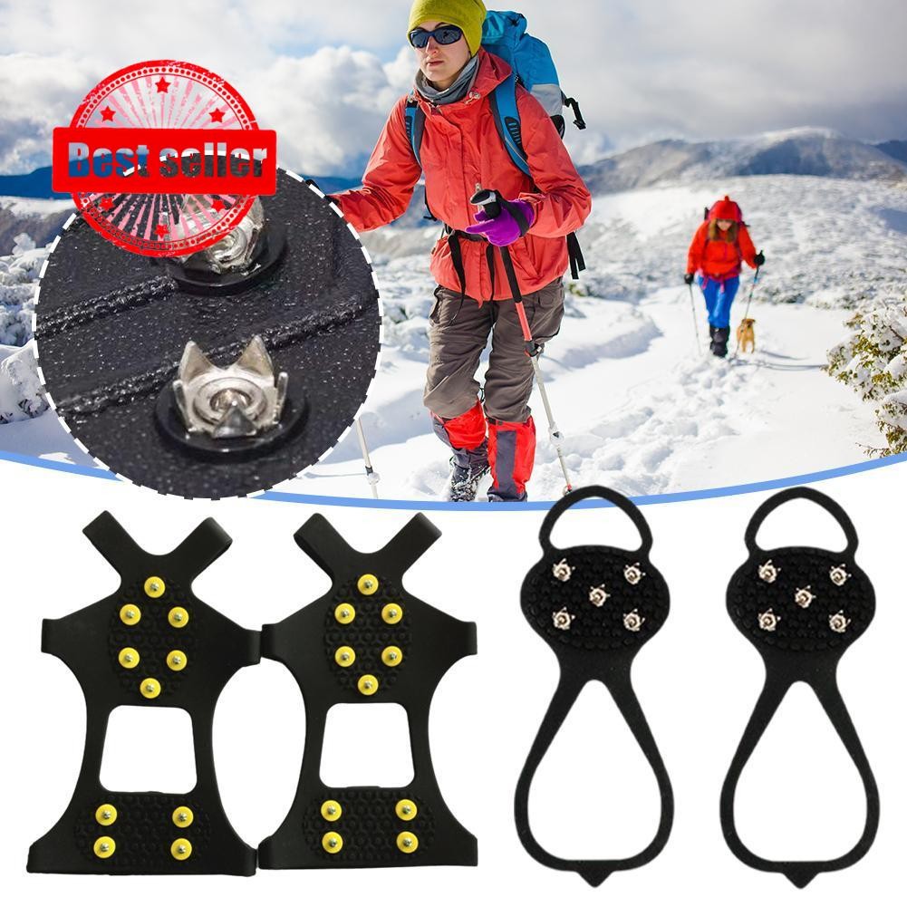 Anti-slip Snow Ice Cleats 5/10 Steel Studs Ice Snow สําหรับ Spikes Grips Cleats Over รองเท้า R8f9