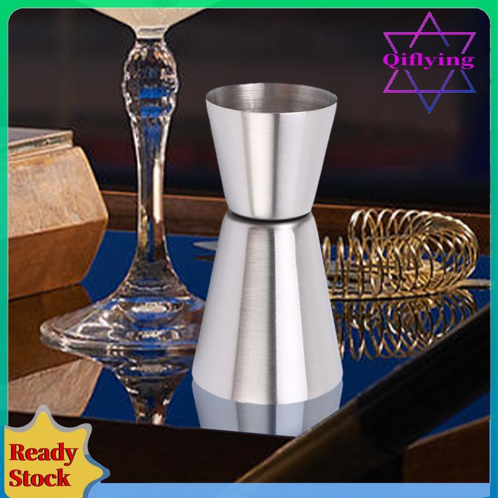 ถ้วยตวงแก้ว Double Jigger Shot สําหรับอุปกรณ์บาร์บาร์เทนเดอร์สําหรับบาร์เทนเดอร์