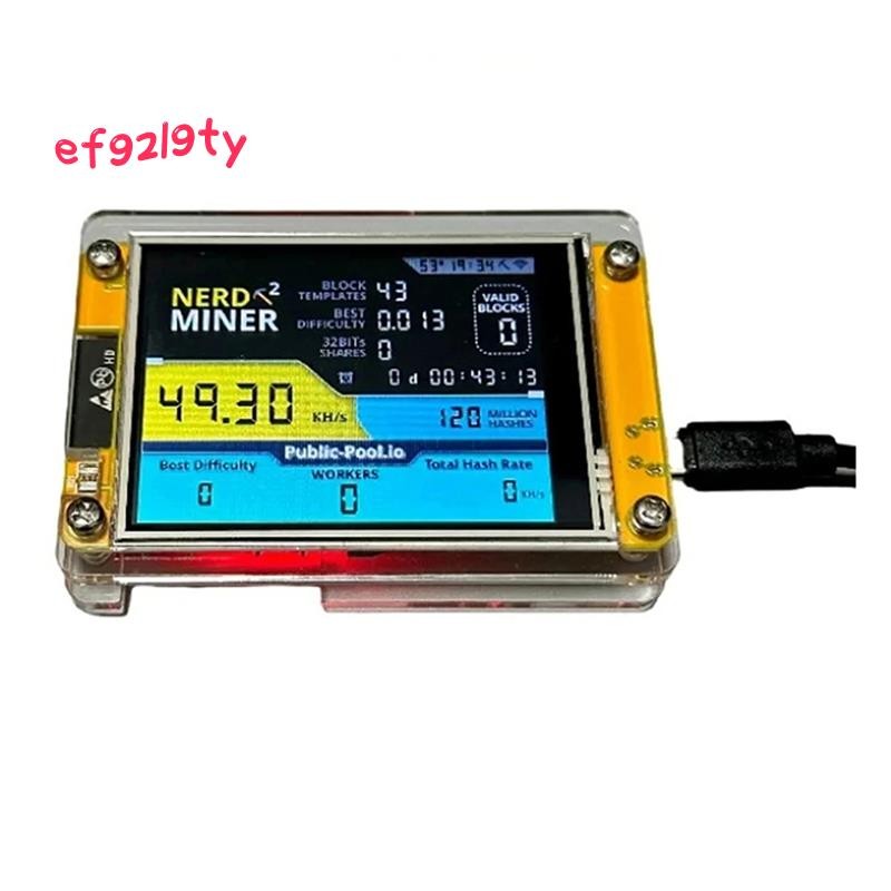 ใหม่ Nerdminer V3 2.8 นิ้ว BTC Solo Nerd Miner Crypto Solo Mining Machine