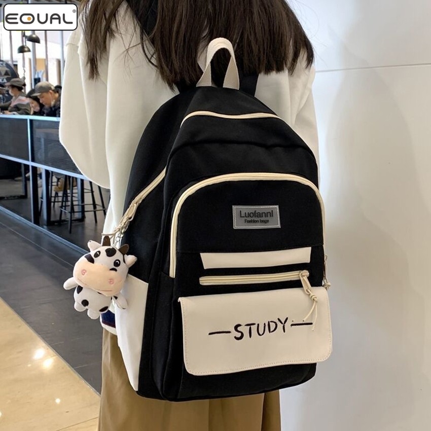 EQUAL กระเป๋าเป้สะพายหลัง กระเป๋านักเรียน ลําลอง จุของได้เยอะ เป้ใส่ของ ขนาด 29.5 x 15 x 43 cm มี 5 สีให้เลือก