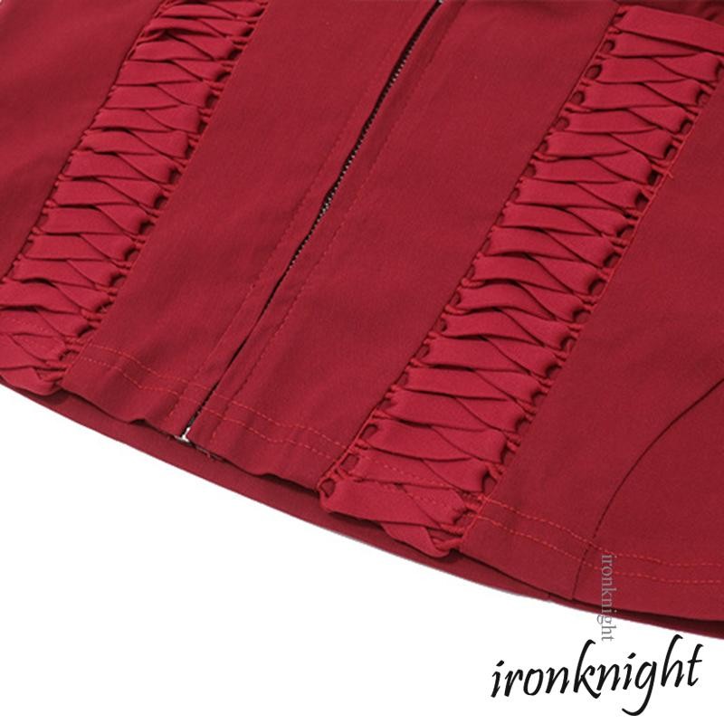 Ironknight – สไตล์ Halter สำหรับผู้หญิง แขนกุดรัดตัว มิดชิด กางซิปหน้า เหมาะสำหรับสวมใส่ลำลองในฤดูร้อน ราคา ถูกที่สุด ดีลบีเคเค แกลเลอรีภาพที่ 6