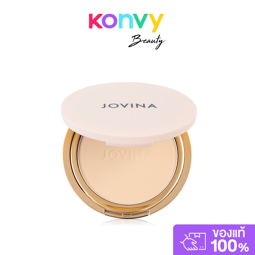 JOVINA COSMETICS Smooth Skin Foundation Powder SPF30 PA+++ 10g โจวีน่า แป้งอัดแข็งผสมรองพื้น.