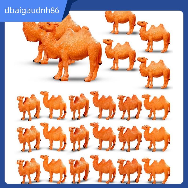 READY STOCK24Pcs Camel Figurines CAMEL รุ่นสัตว์ Figurines สําหรับเค้ก Toppers Home Desktop เครื่องป