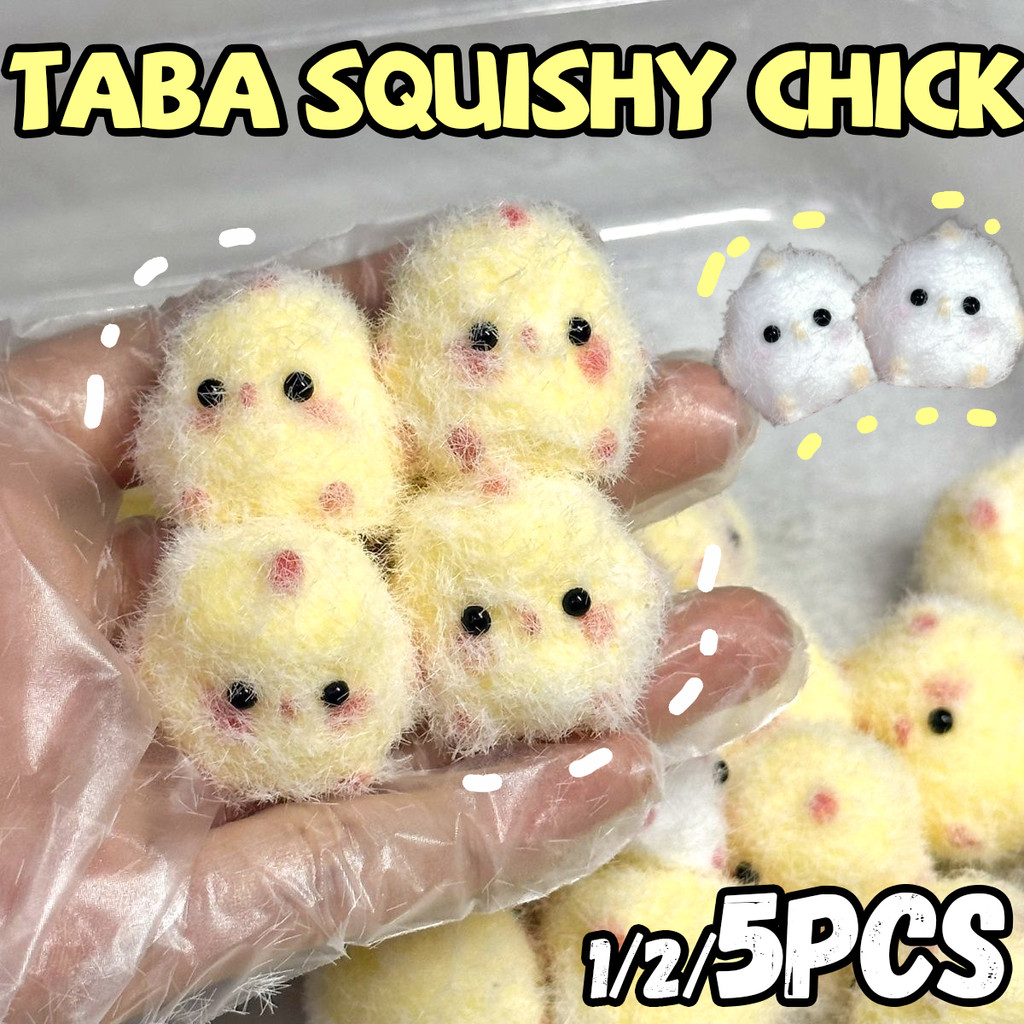 STARX 1/2/5Pcs Taba Squishy Chick น่ารัก Handmade Squeeze ของเล่นซิลิโคน Mini สัตว์ไก่ Sticky TPR ของเล่นนุ่มสมจริง Rebound Jelly ของขวัญสําหรับนักเรียนเด็กแปลกตลก