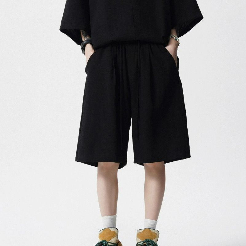 M-8XL ชุดเกาหลีสำหรับผู้ชาย ขนาดพิเศษ สไตล์ยีนส์ พร้อมเสื้อยืดแขนสั้นและกางเกงขาสั้น ราคา ถูกที่สุด ดีลบีเคเค แกลเลอรีภาพที่ 7